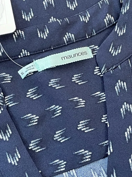 Maurices Navy and White Printed V-Neck Dress - Picture 3 of 3